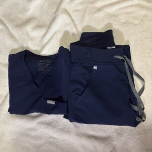 Figs Navy Blue Scrub Set